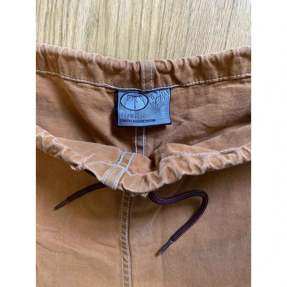 Vintage 90s Kikwear Baggy Wide Leg Cargo Pants - Brown Rave Skater Y2K